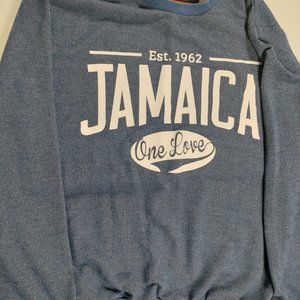 Surf Classic Pullover Mens Size L 2010 Est. 1962 Jamaica One Love Blue & White